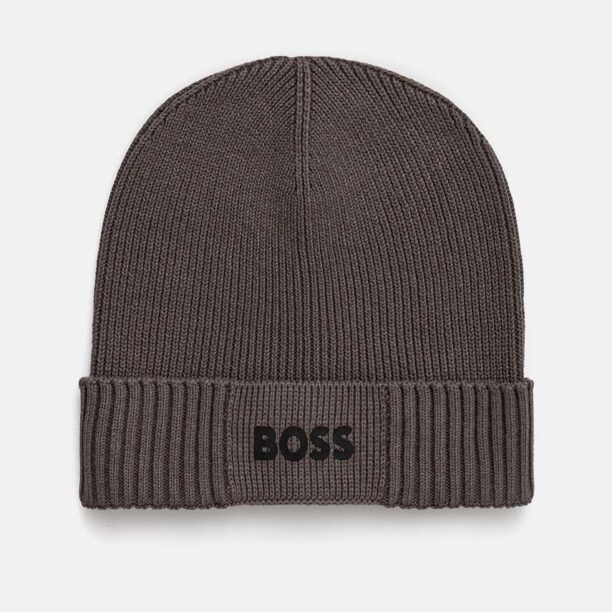 Boss Green caciula din amestec de lana BOSS GREEN culoarea gri