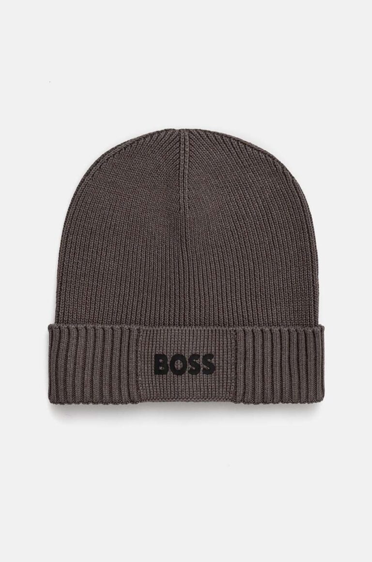 Boss Green caciula din amestec de lana BOSS GREEN culoarea gri