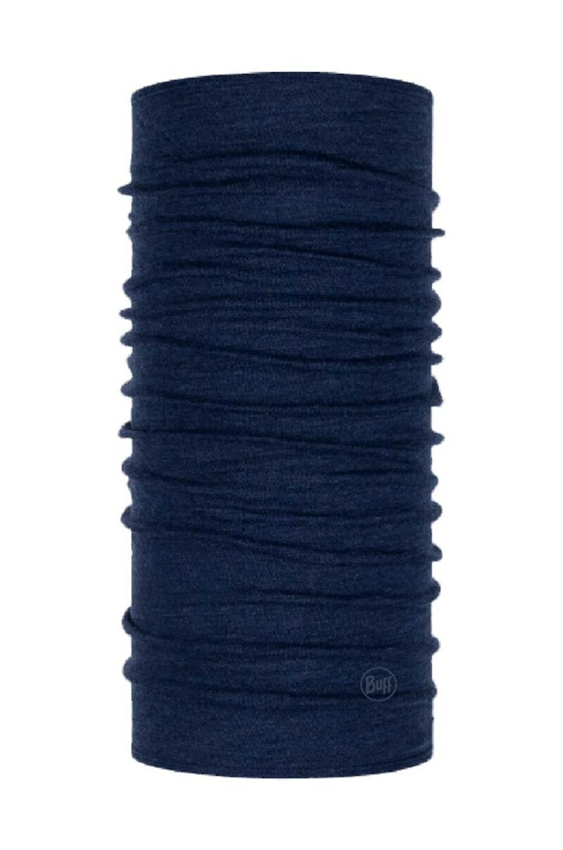 Buff fular impletit Merino Midweight culoarea albastru marin