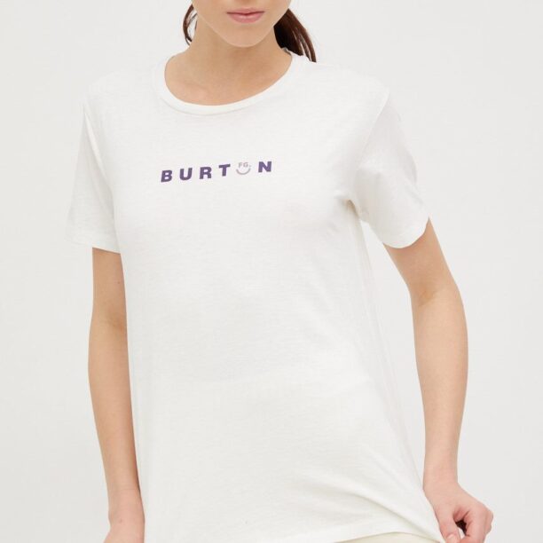 Burton tricou din bumbac culoarea alb