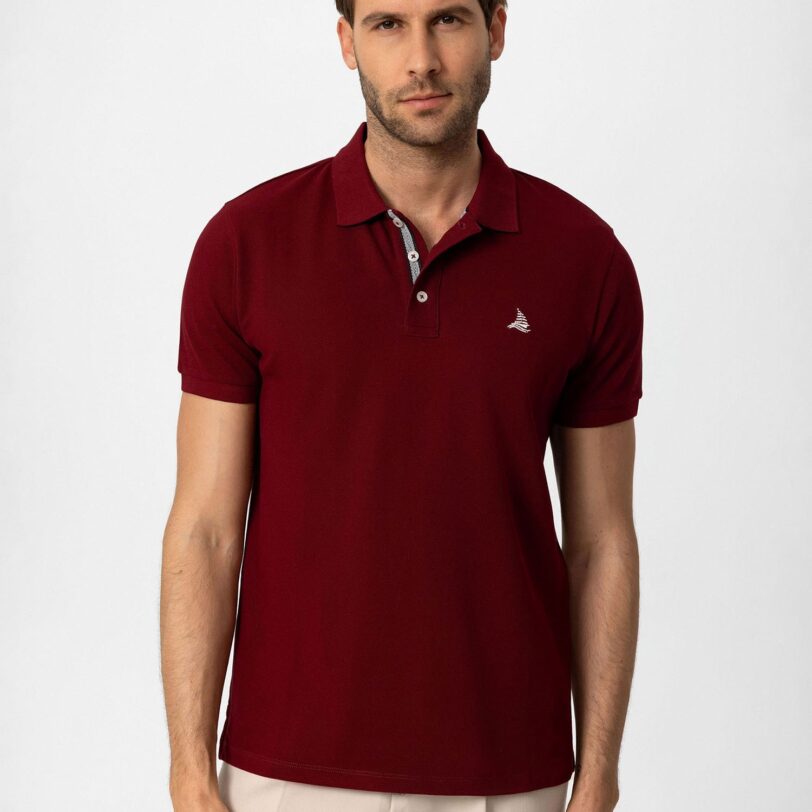 By Diess Collection Tricou  roșu bordeaux / alb