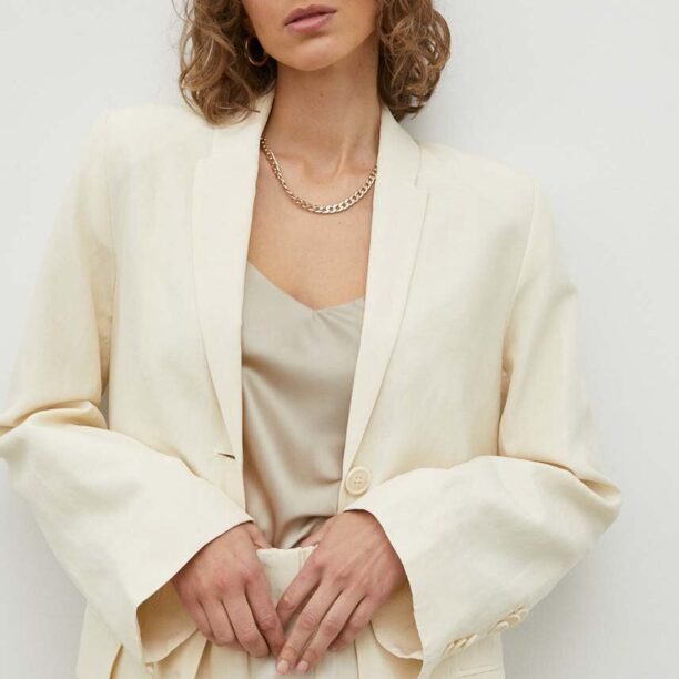 By Malene Birger blazer din amestec de in Porter culoarea bej