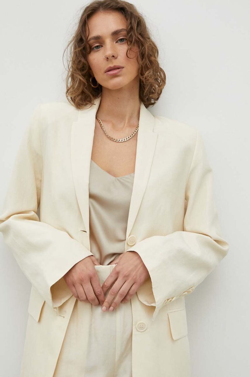 By Malene Birger blazer din amestec de in Porter culoarea bej