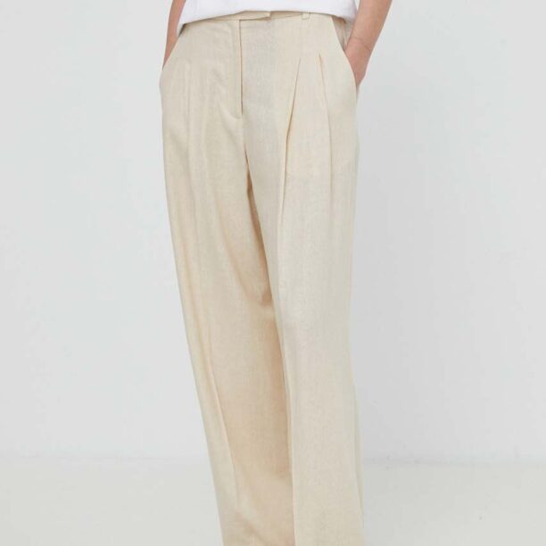 By Malene Birger pantaloni din in culoarea bej