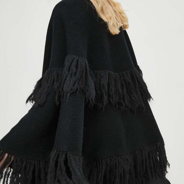 By Malene Birger poncho de lana culoarea negru preţ