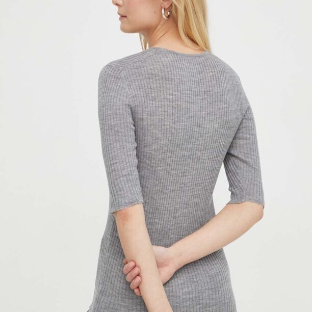 By Malene Birger tricou de lana culoarea gri preţ