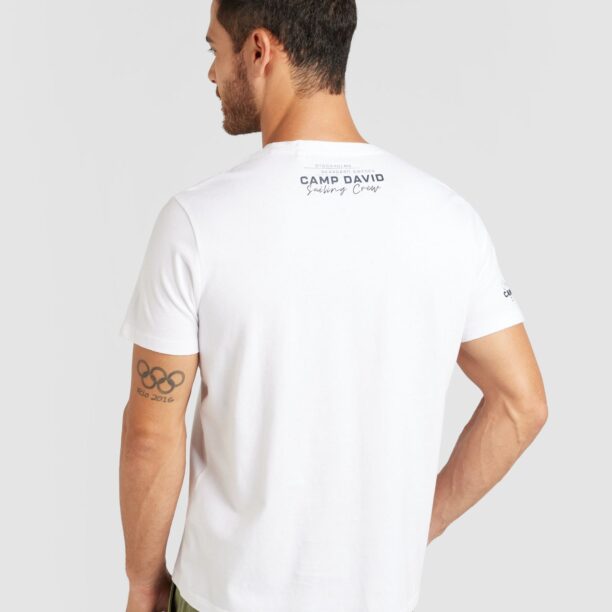 CAMP DAVID Tricou 'Cruise North'  bleumarin / alb preţ