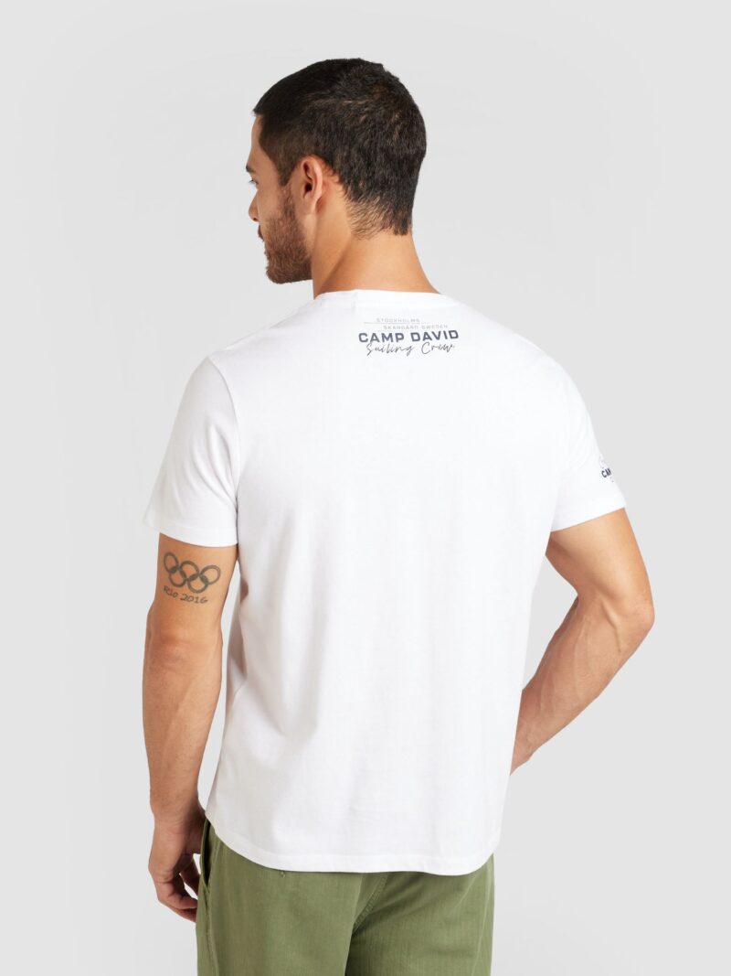 CAMP DAVID Tricou 'Cruise North'  bleumarin / alb preţ