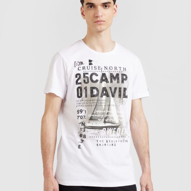 Cumpăra CAMP DAVID Tricou 'Cruise North'  gri taupe / gri închis / negru / alb