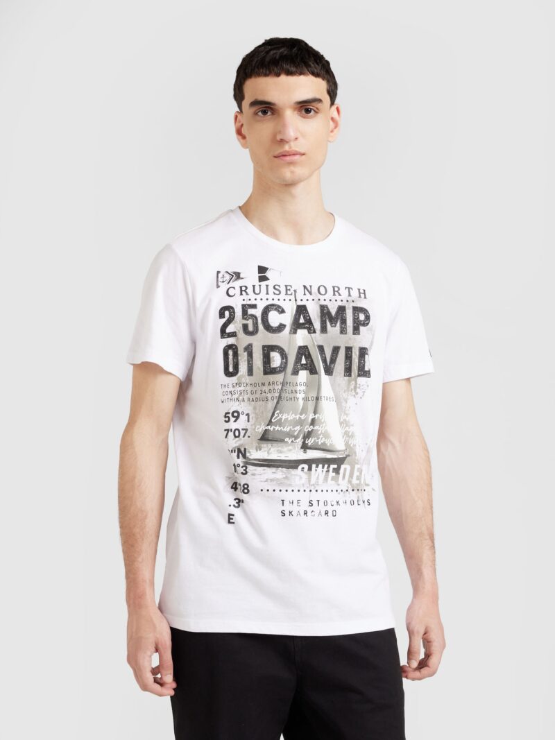 Cumpăra CAMP DAVID Tricou 'Cruise North'  gri taupe / gri închis / negru / alb