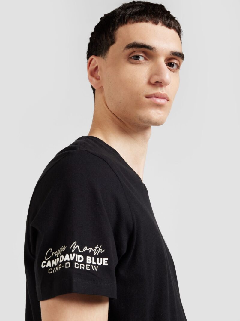 CAMP DAVID Tricou 'Cruise North'  negru / alb