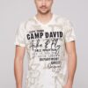 CAMP DAVID Tricou  bej închis / negru / alb