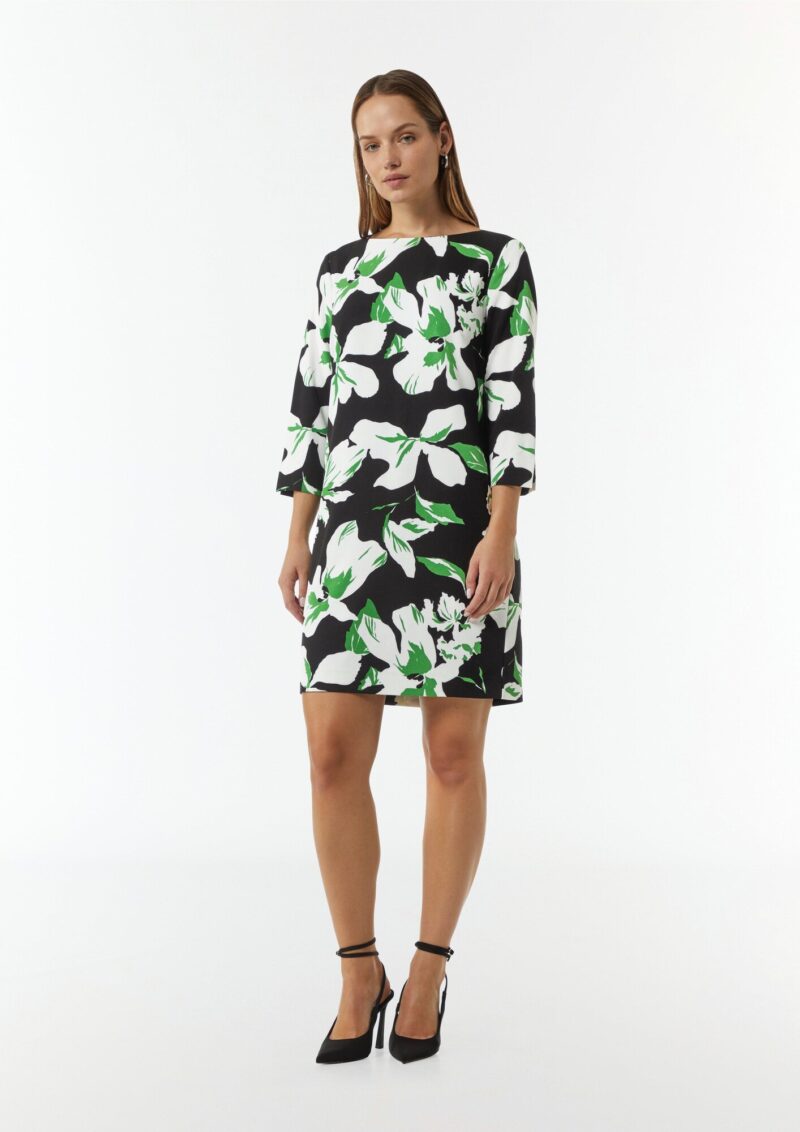 COMMA Rochie  verde / negru / alb