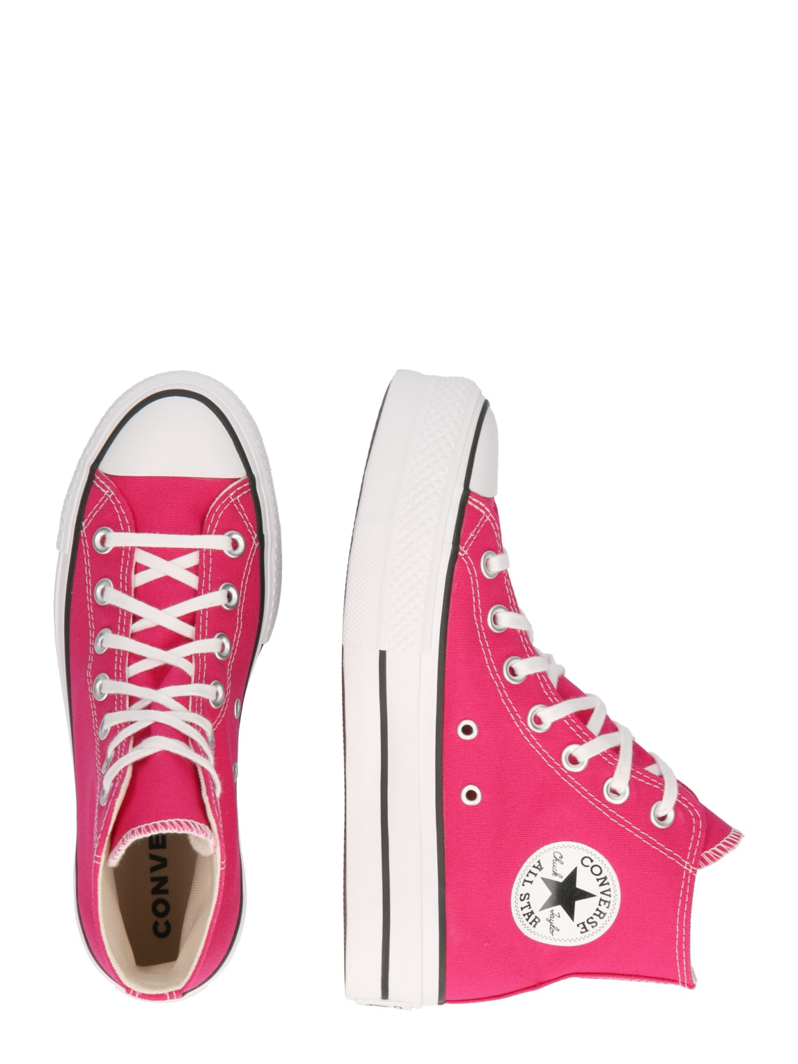 CONVERSE Sneaker înalt 'CHUCK TAYLOR ALL STAR LIFT'  roz zmeură / negru / alb