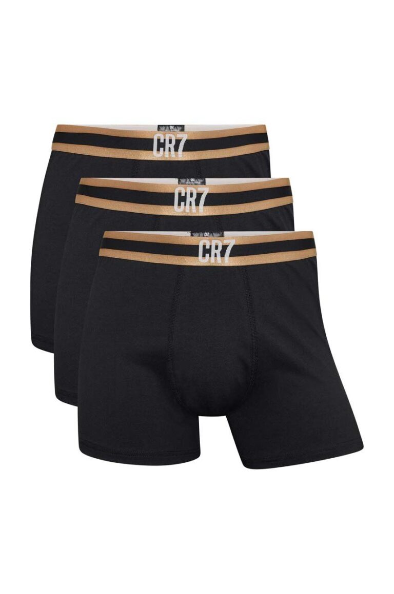 CR7 Cristiano Ronaldo boxeri de bumbac 3-pack culoarea negru