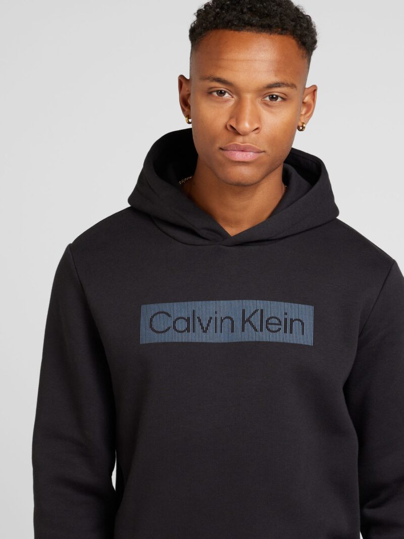 Calvin Klein Bluză de molton  albastru fumuriu / negru