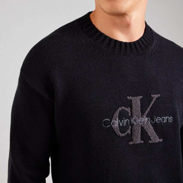 Preţ Calvin Klein Jeans Pulover 'CHENILLE'  gri închis / negru