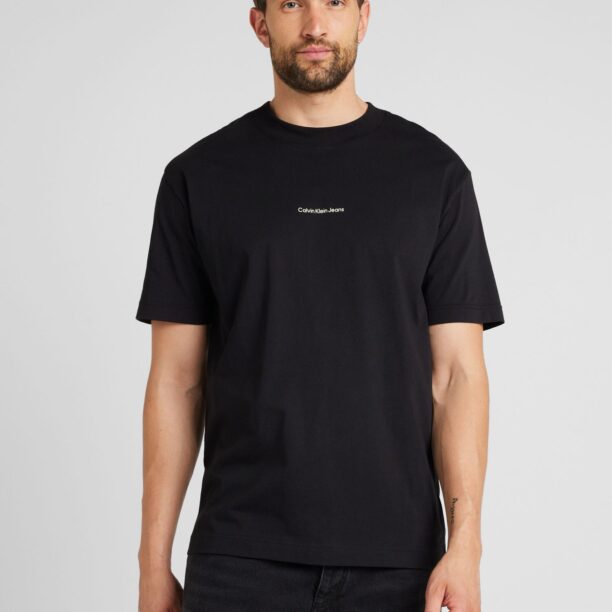 Calvin Klein Jeans Tricou 'CITY GRID MAP'  negru / alb preţ