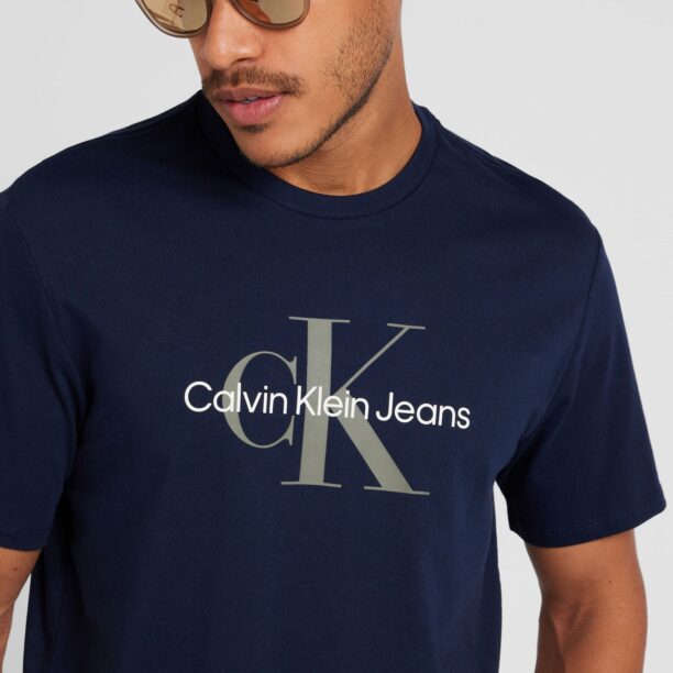 Calvin Klein Jeans Tricou 'Hero'  bleumarin / gri fumuriu / alb preţ