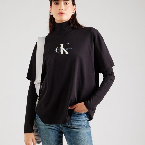 Calvin Klein Jeans Tricou  albastru deschis / negru / alb