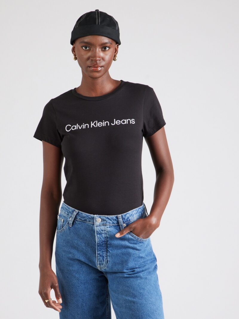 Calvin Klein Jeans Tricou  albastru noapte / negru / alb