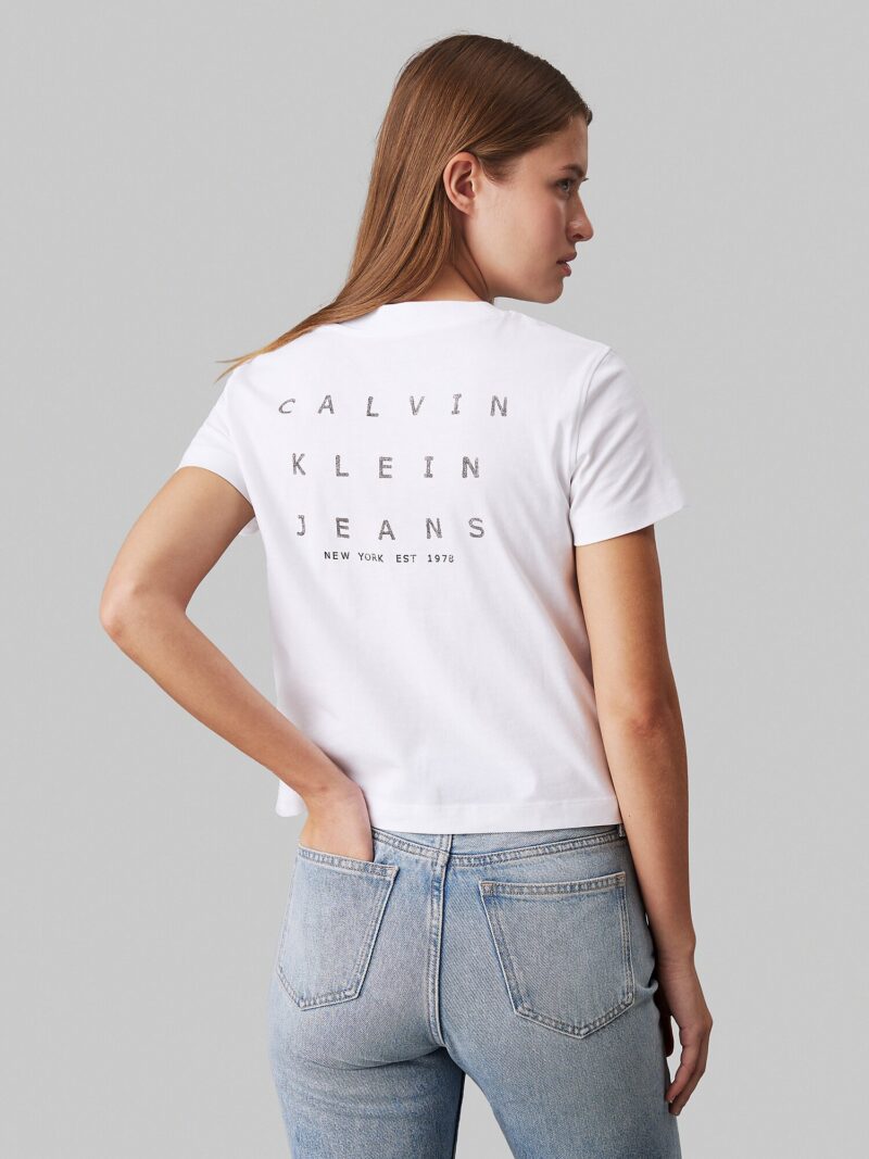 Calvin Klein Jeans Tricou  gri bazalt / alb preţ