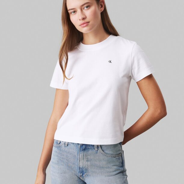 Calvin Klein Jeans Tricou  gri bazalt / alb