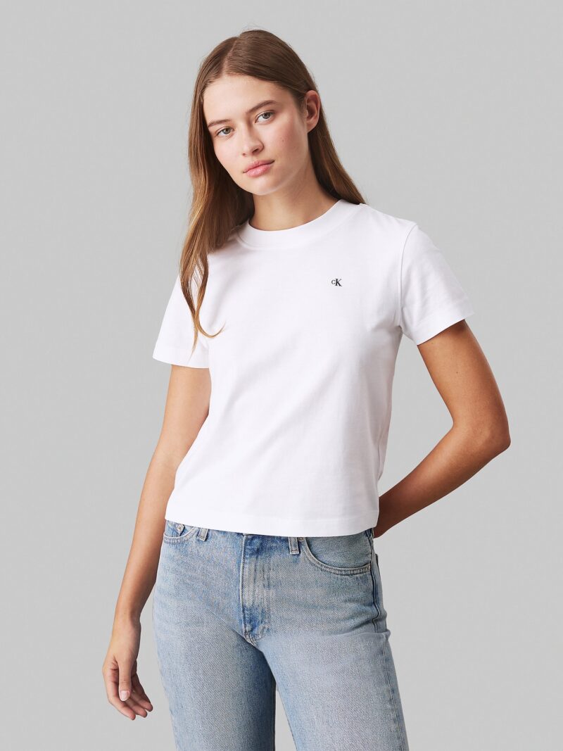 Calvin Klein Jeans Tricou  gri bazalt / alb