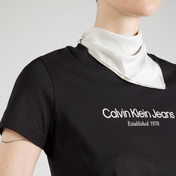 Calvin Klein Jeans Tricou  negru / alb preţ