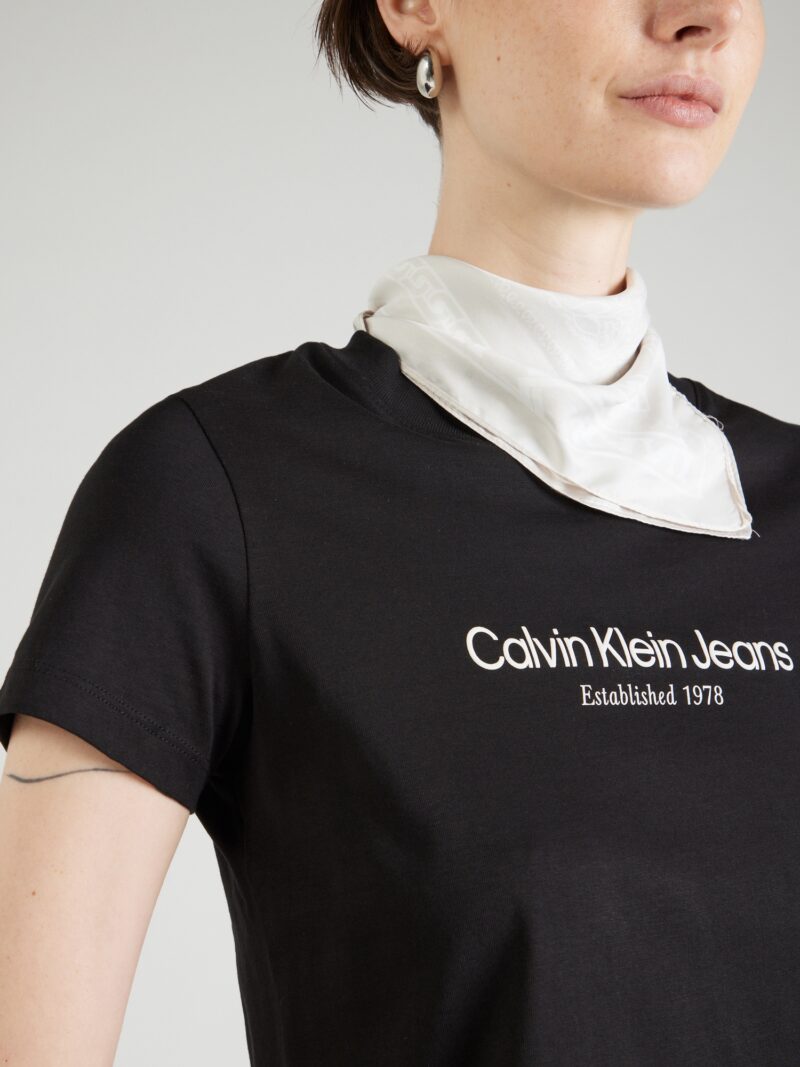 Calvin Klein Jeans Tricou  negru / alb preţ