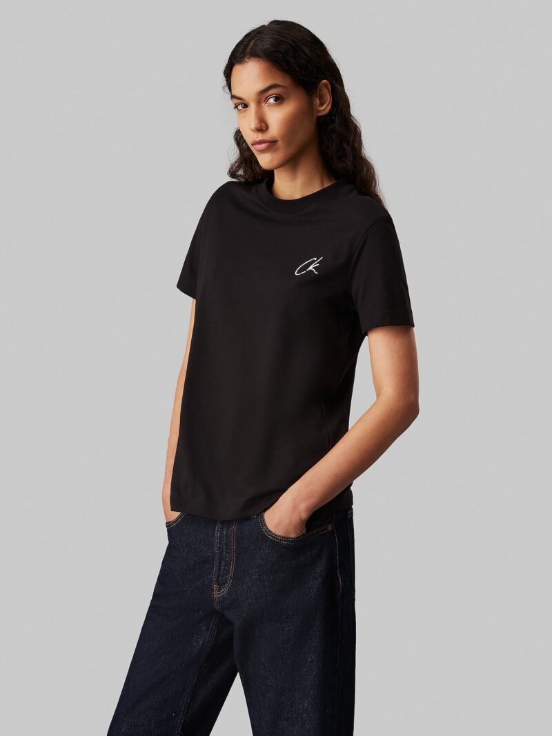 Calvin Klein Jeans Tricou  negru / alb