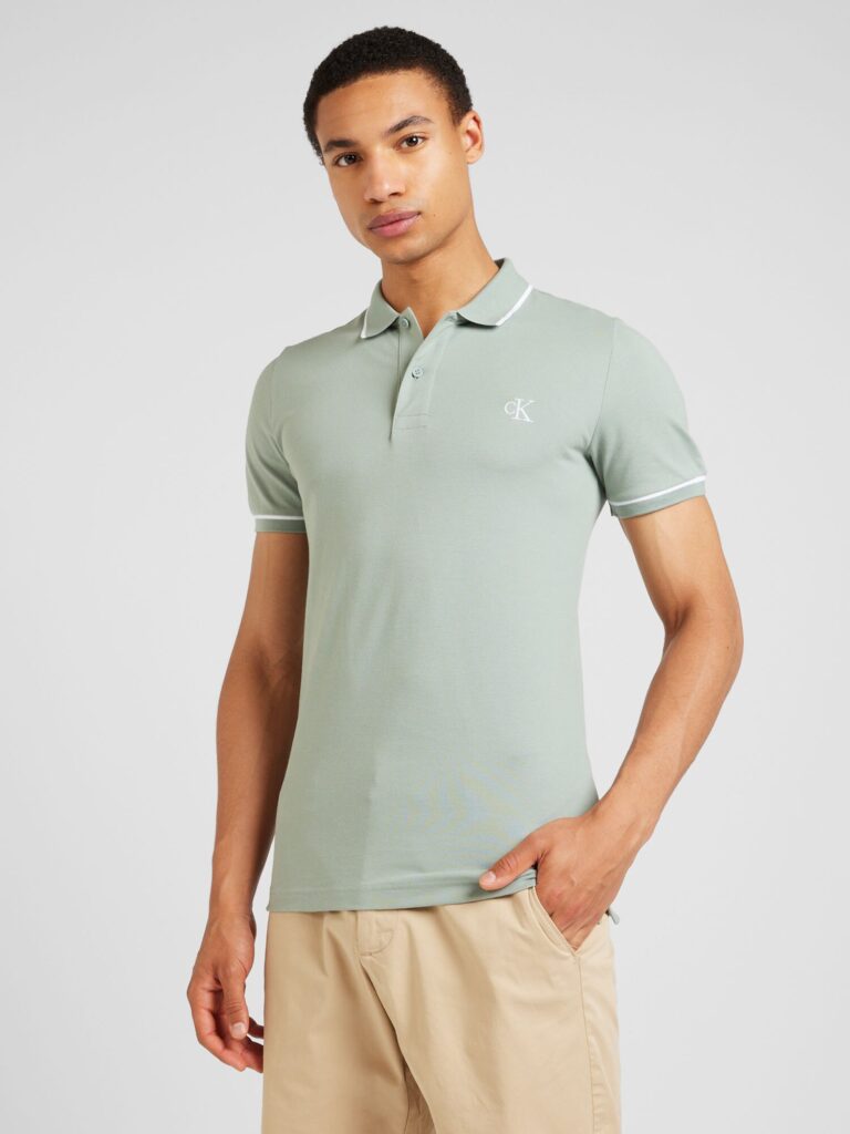 Cumpăra Calvin Klein Jeans Tricou  verde deschis / alb