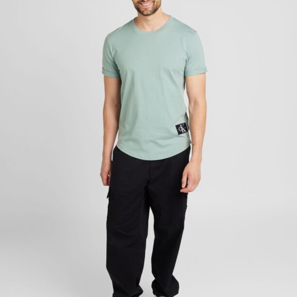 Calvin Klein Jeans Tricou  verde mentă / negru / alb