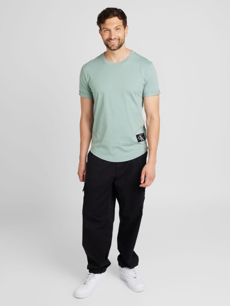 Calvin Klein Jeans Tricou  verde mentă / negru / alb