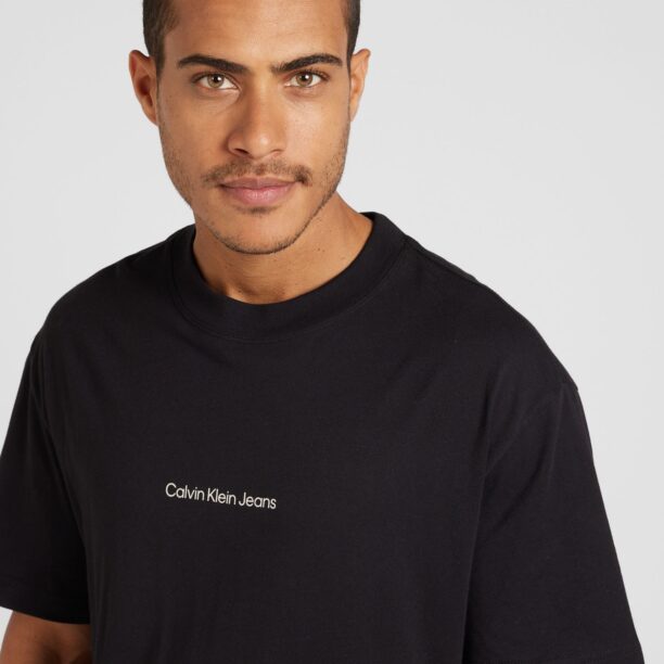 Calvin Klein Jeans Tricou  verde mentă / negru / alb / alb murdar