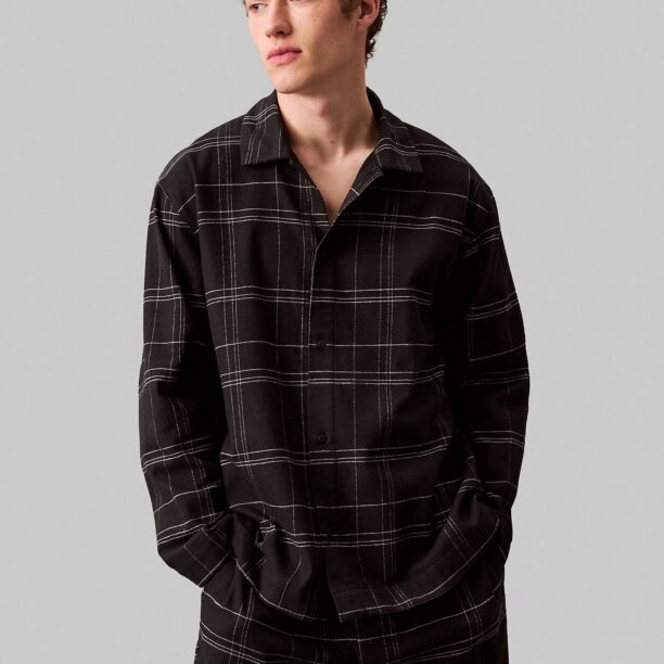 Calvin Klein Pijama lungă  negru / alb preţ