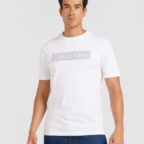 Calvin Klein Tricou  gri / alb