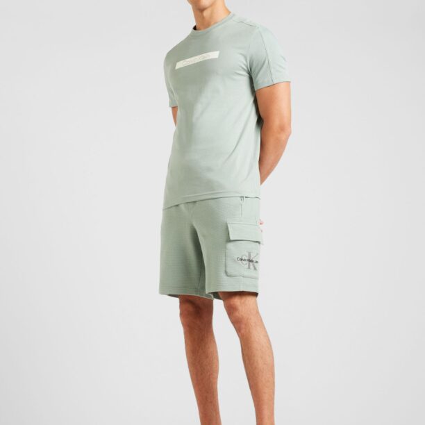 Preţ Calvin Klein Tricou  verde mentă / alb