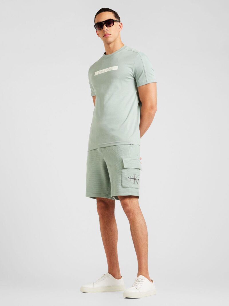 Preţ Calvin Klein Tricou  verde mentă / alb