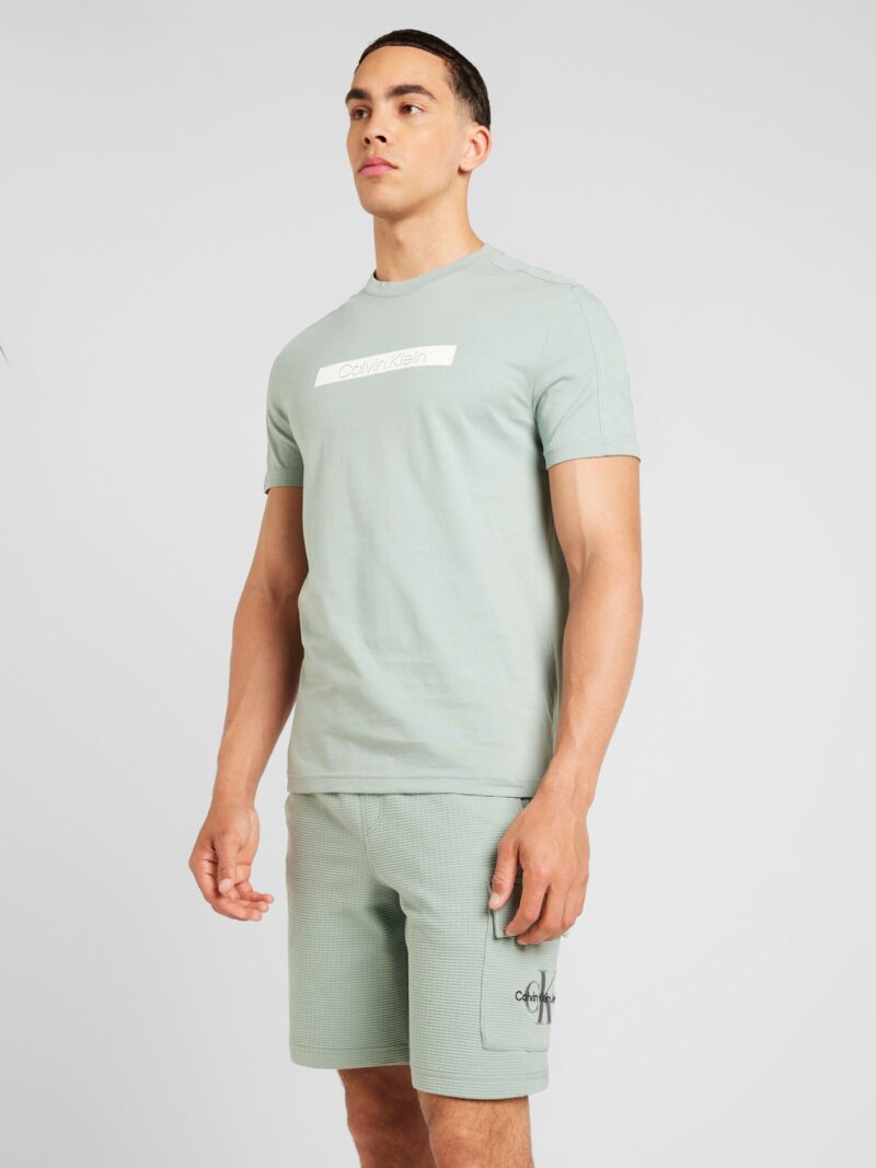 Calvin Klein Tricou  verde mentă / alb