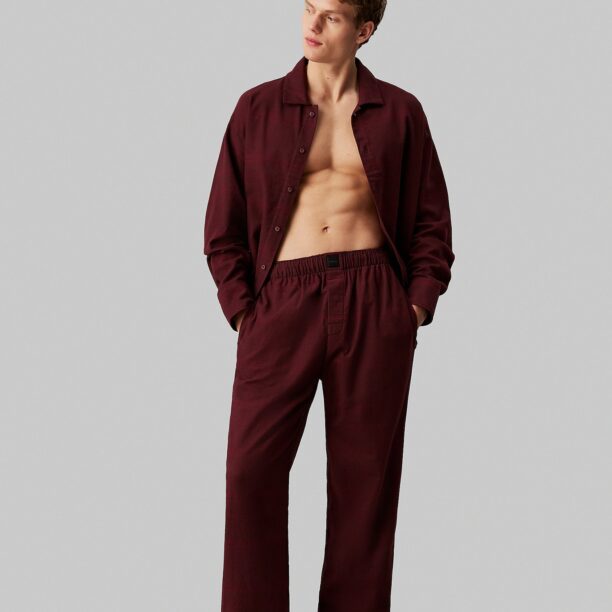 Calvin Klein Underwear Pijama lungă  roșu / roșu bordeaux