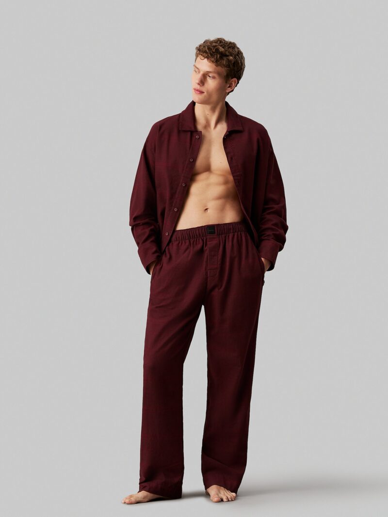 Calvin Klein Underwear Pijama lungă  roșu / roșu bordeaux