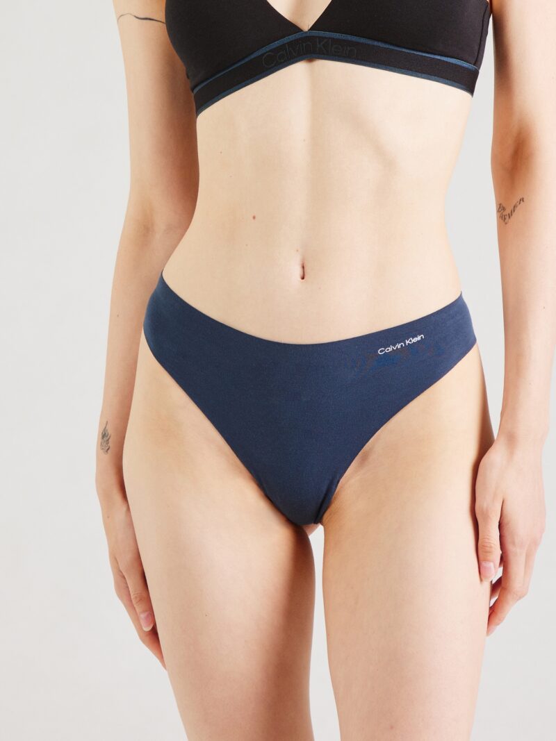 Calvin Klein Underwear Tanga  bleumarin / azuriu / gri amestecat / alb