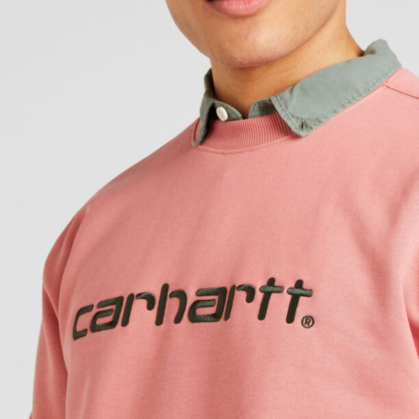 Carhartt WIP Bluză de molton  verde închis / roz pal preţ