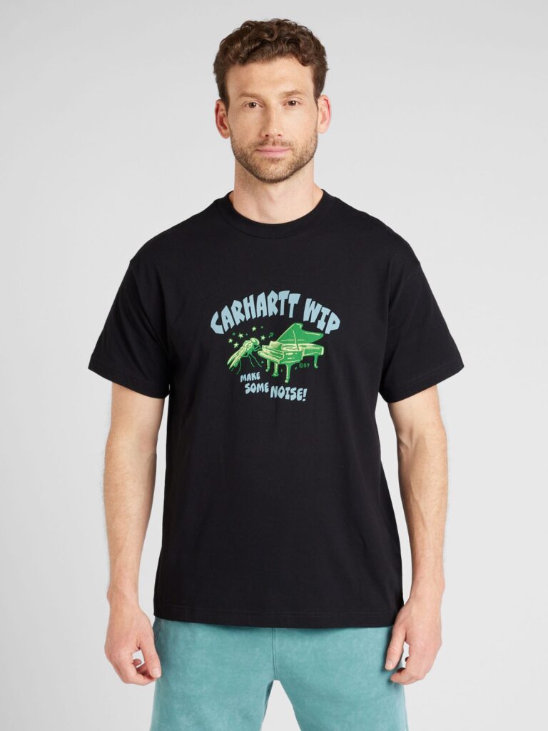 Carhartt WIP Tricou 'Noisy'  albastru porumbel / galben pastel / verde / negru preţ