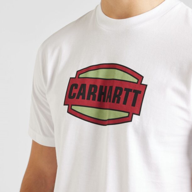 Carhartt WIP Tricou 'Press Script'  verde pastel / roşu închis / negru / alb preţ