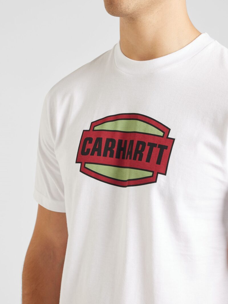 Carhartt WIP Tricou 'Press Script'  verde pastel / roşu închis / negru / alb preţ