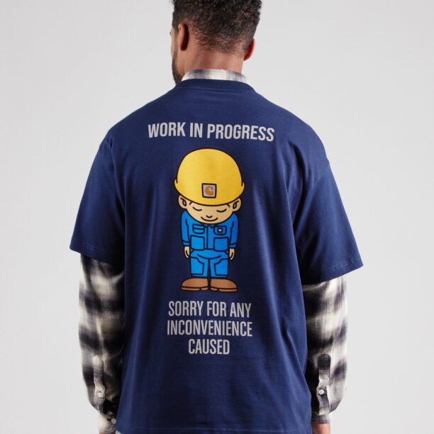 Carhartt WIP Tricou 'Sumimasen'  azur / albastru închis / galben / alb preţ