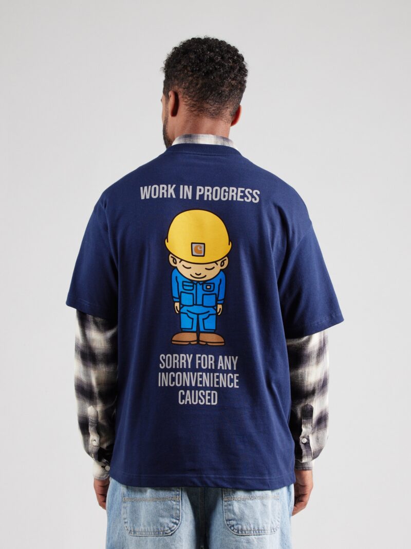 Carhartt WIP Tricou 'Sumimasen'  azur / albastru închis / galben / alb preţ