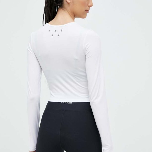 Casall longsleeve de yoga culoarea alb preţ